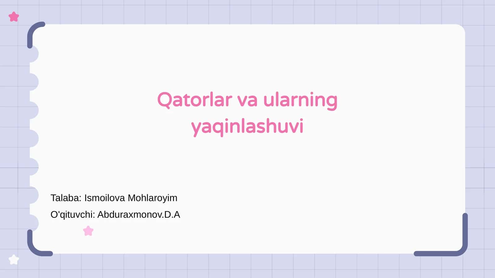 Qatorlar va ularning yaqinlashuvi