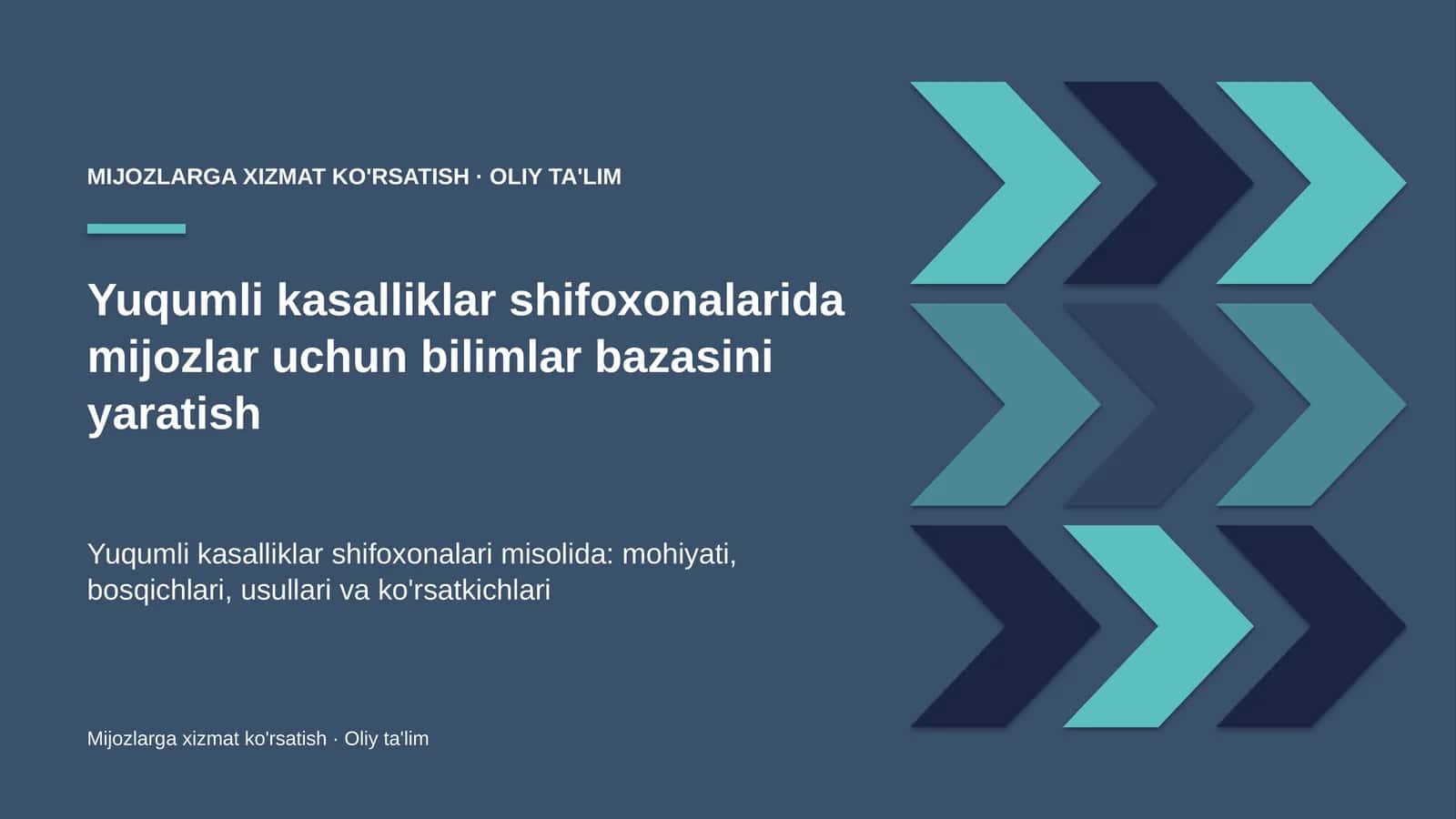 yuqumli kasalliklar shifoxonalarida mijozlar uchun bilimlar bazasini yaratish 7860