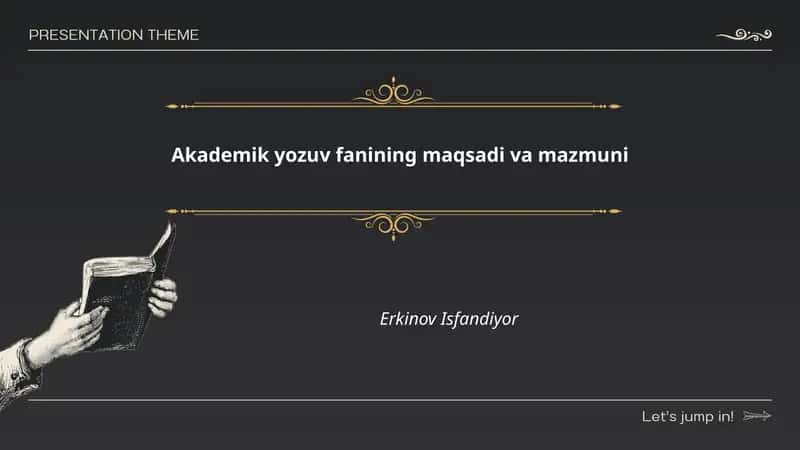 Akademik yozuv fanining maqsadi va mazmuni