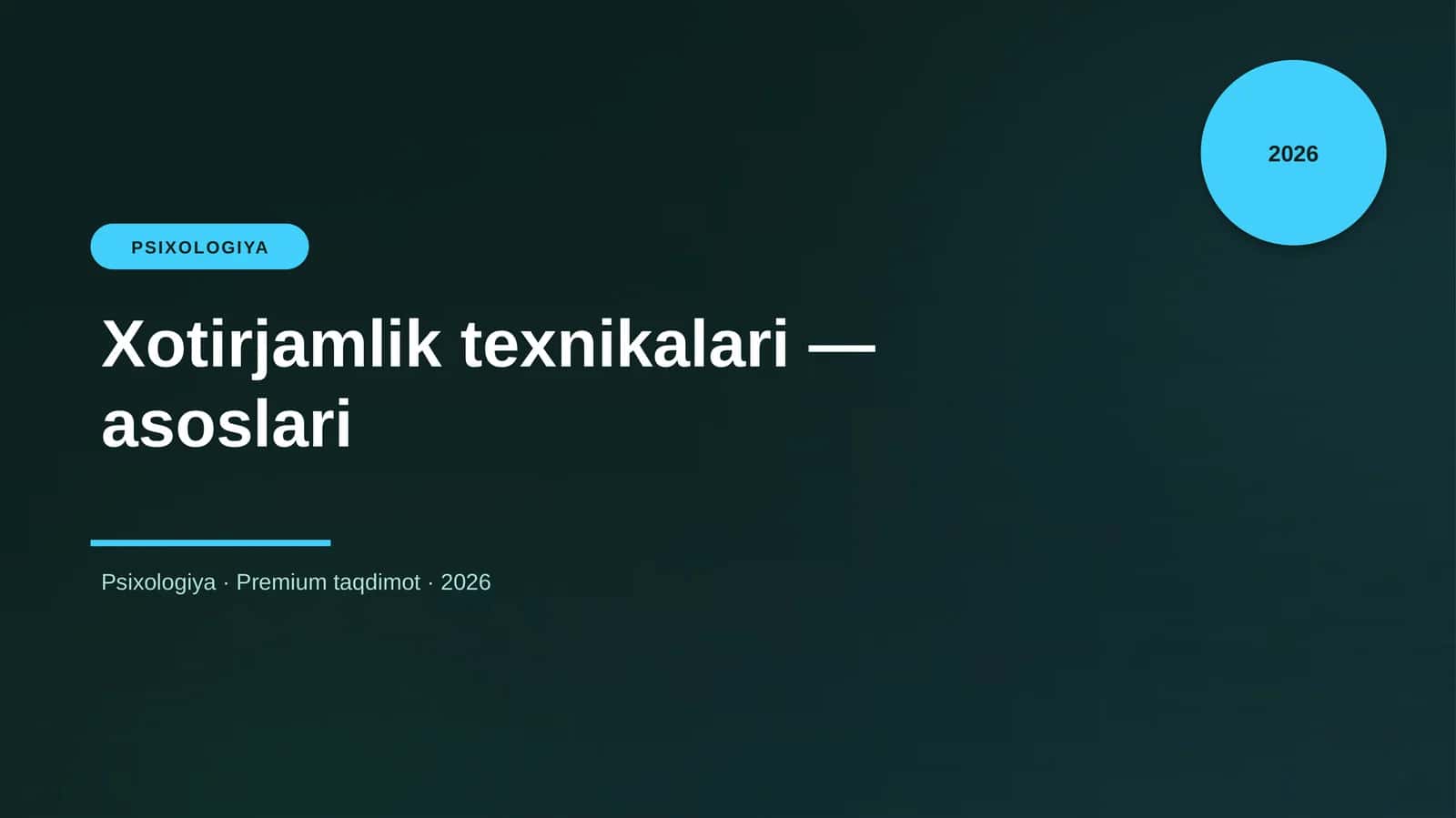 Xotirjamlik texnikalari — asoslari