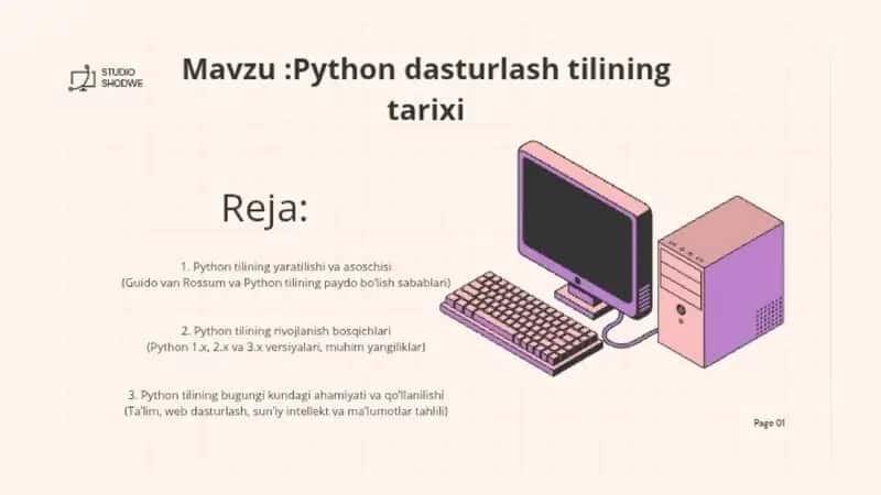Python dasturlash tilining tarixi