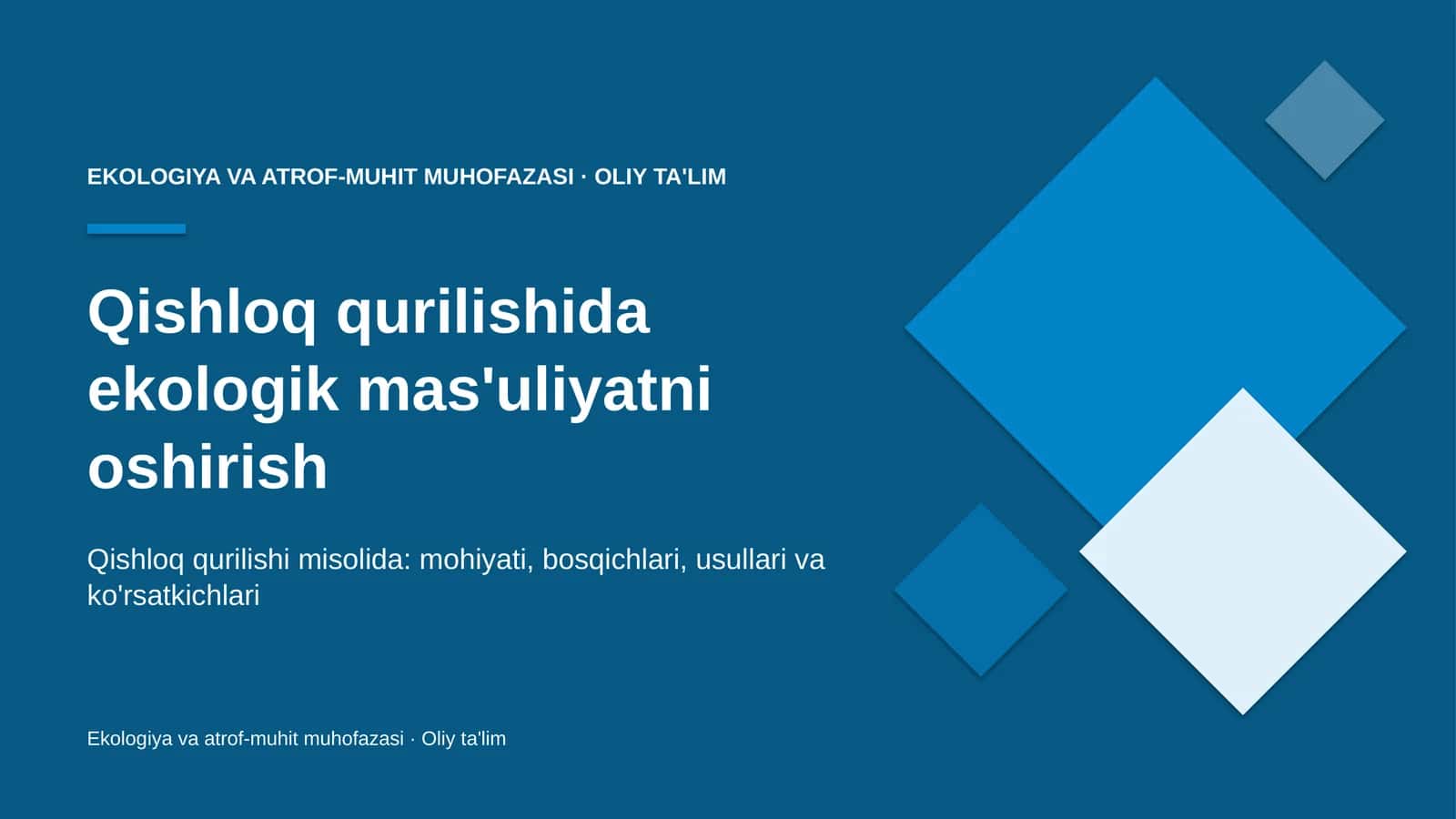 qishloq qurilishida ekologik mas'uliyatni oshirish 7983