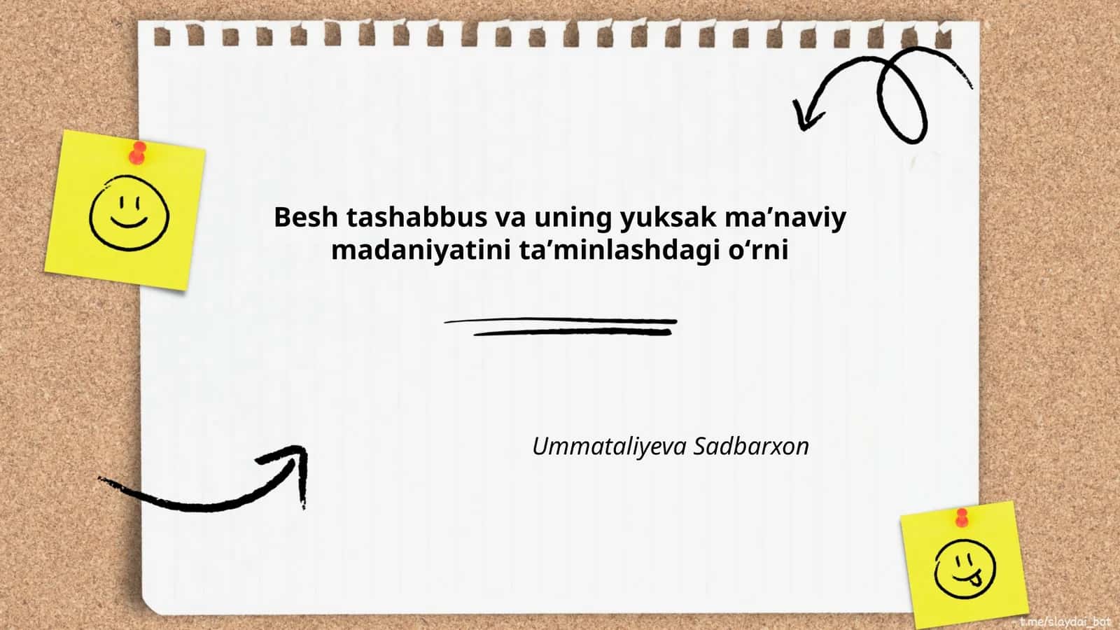 Besh tashabbus va uning yuksak maʼnaviy madaniyatini taʼminlashdagi oʻrni
