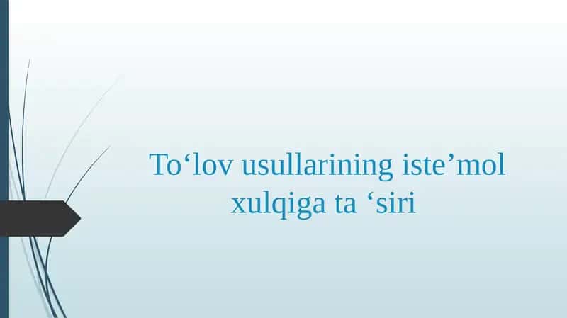 To‘lov usullarining iste’mol xulqiga ta ‘siri