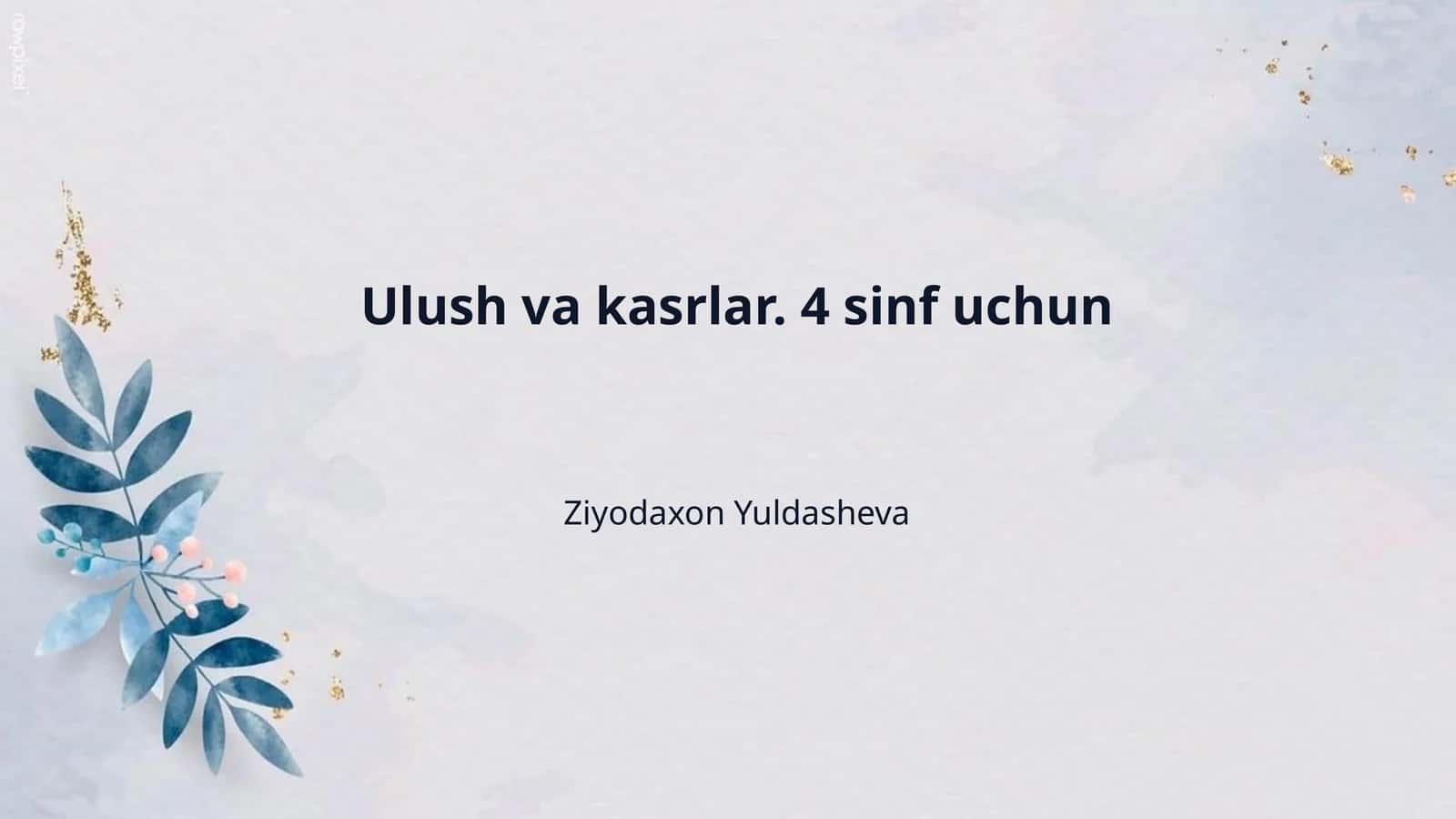 Ulush va kasrlar. 4 sinf uchun