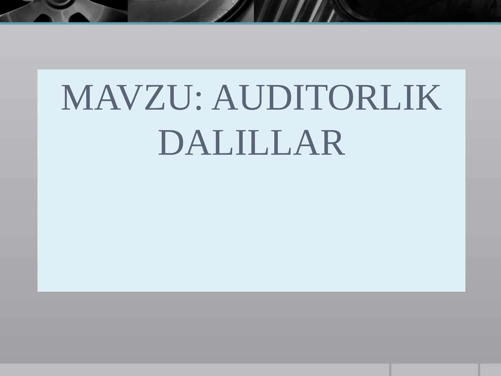 AUDITORLIK DALILLAR