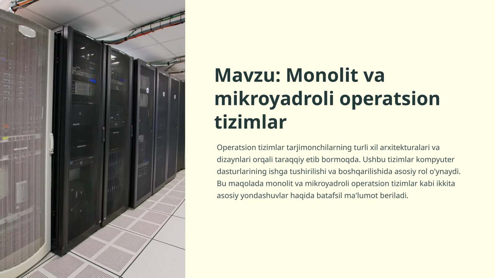 Monolitva mikroyadroli operatsion tizimlar
