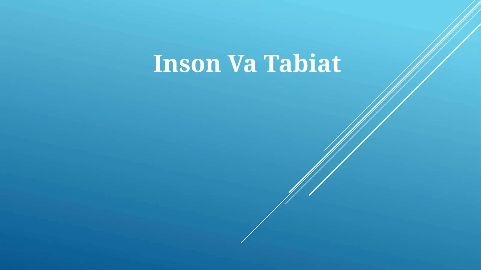 Inson va Tabiat