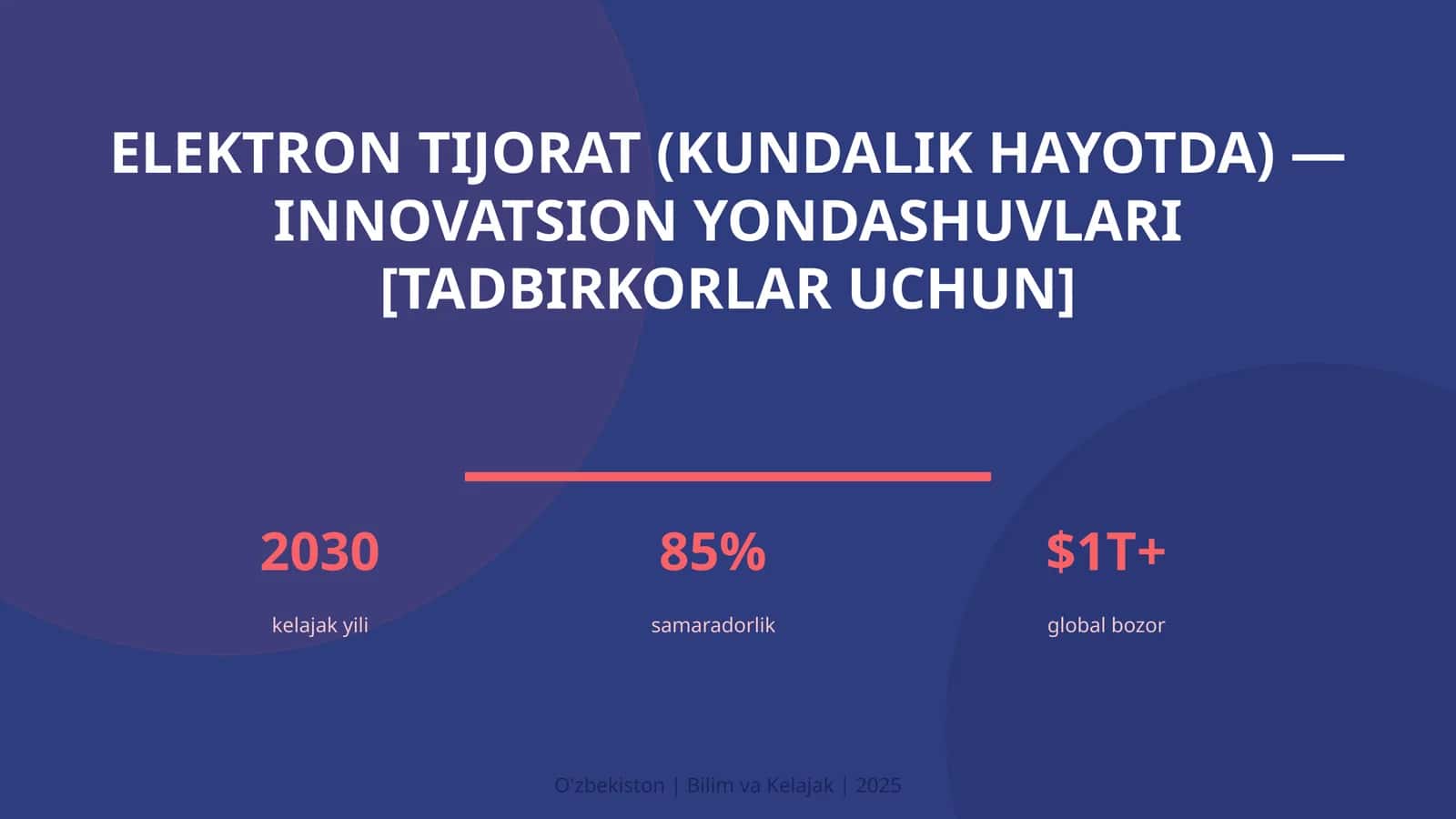 Elektron tijorat (kundalik hayotda) — innovatsion yondashuvlari [tadbirkorlar uchun]
