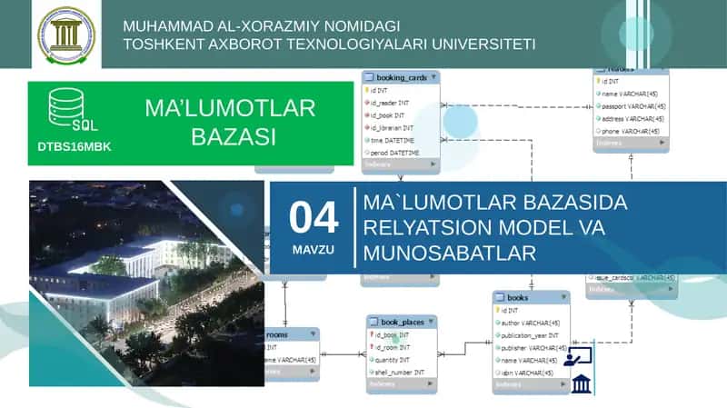 MA’LUMOTLAR BAZASI DTBS16MBK