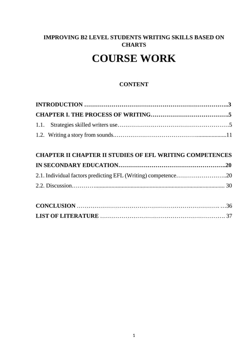 IMPROVING B2 LEVEL STUDENTS WRITING SKILLS BASED ON CHARTS