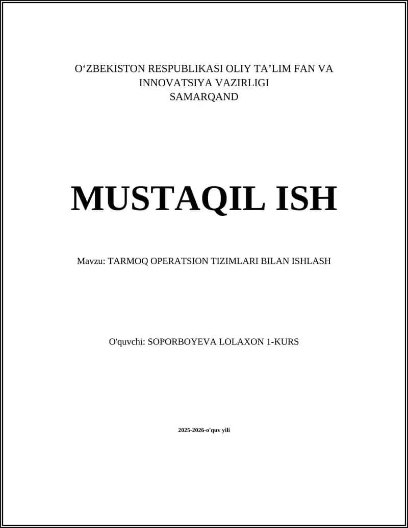 Tarmoq operatsion tizimlari