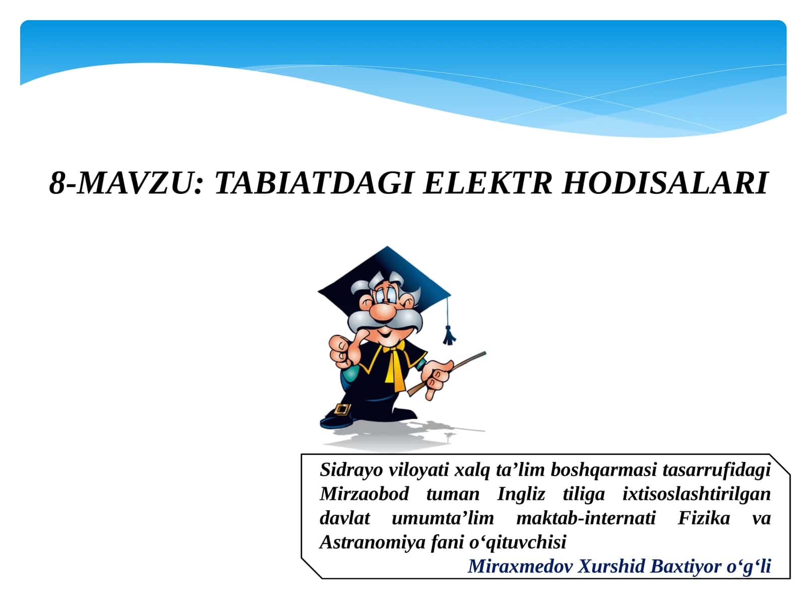 TABIATDAGI ELEKTR HODISALARI