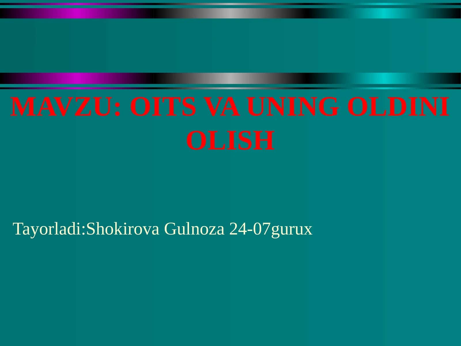 OIV INFEKTSIYASI