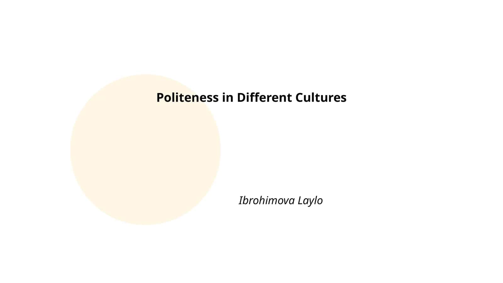 Politeness in Different Cultures