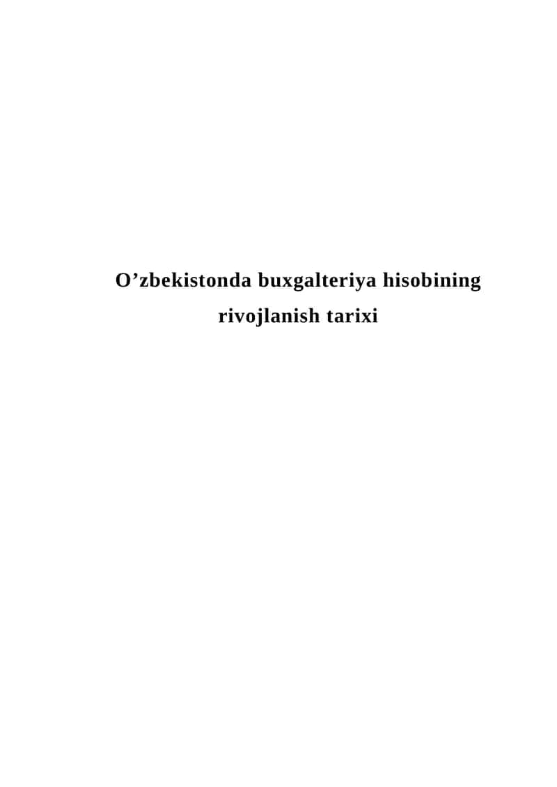 O’zbekistonda buxgalteriya hisobi