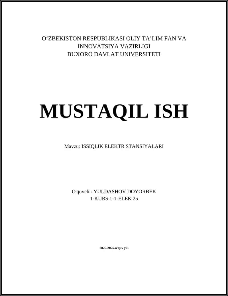 ISSIQLIK ELEKTR STANSIYALARI