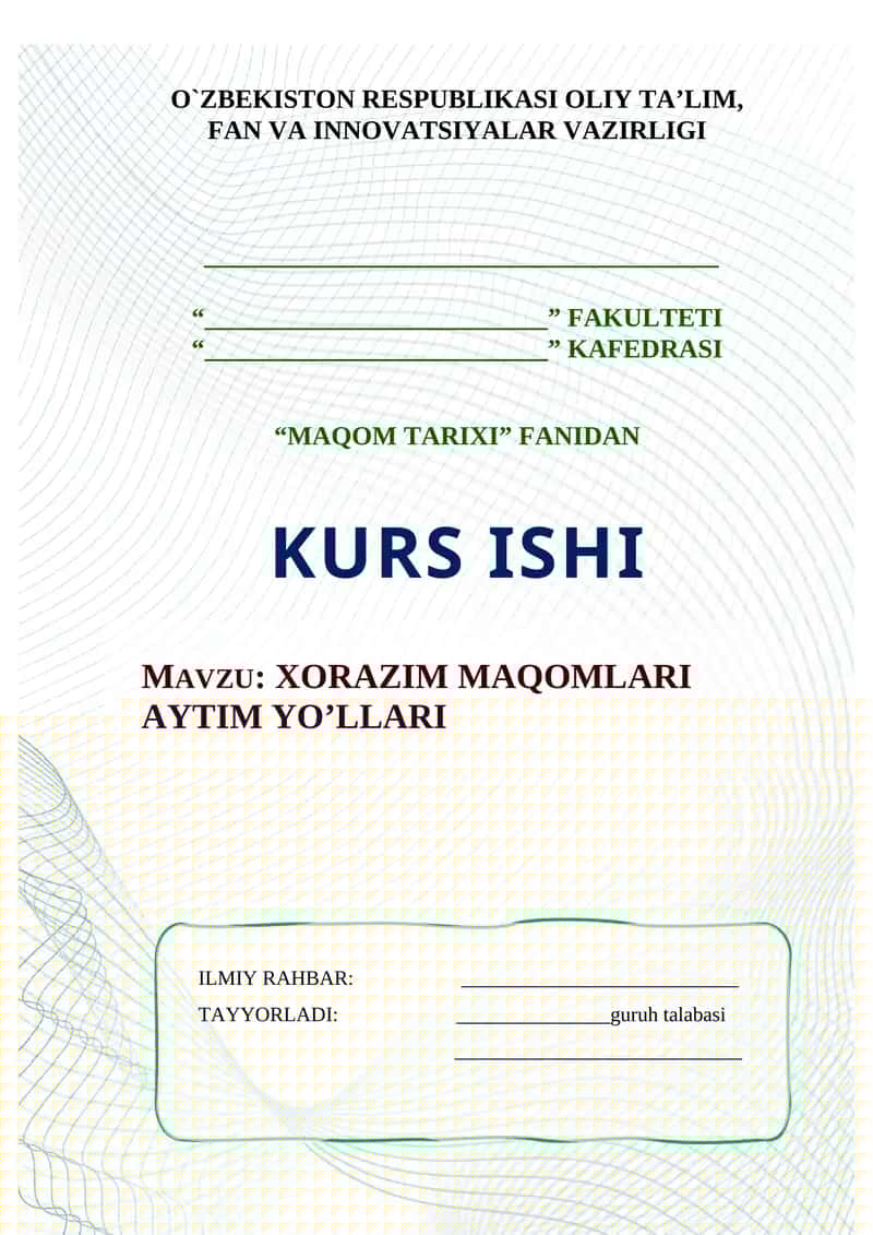 XORAZIM MAQOMLARI AYTIM YO’LLARI