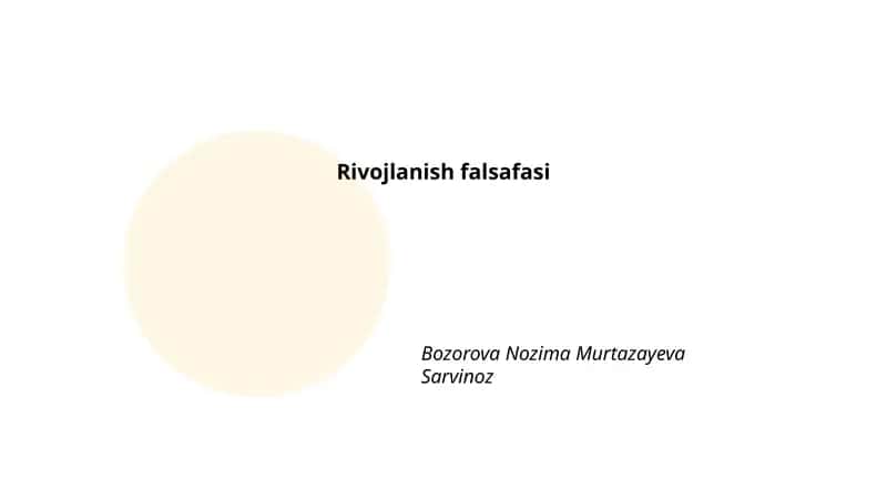 Rivojlanish falsafasi