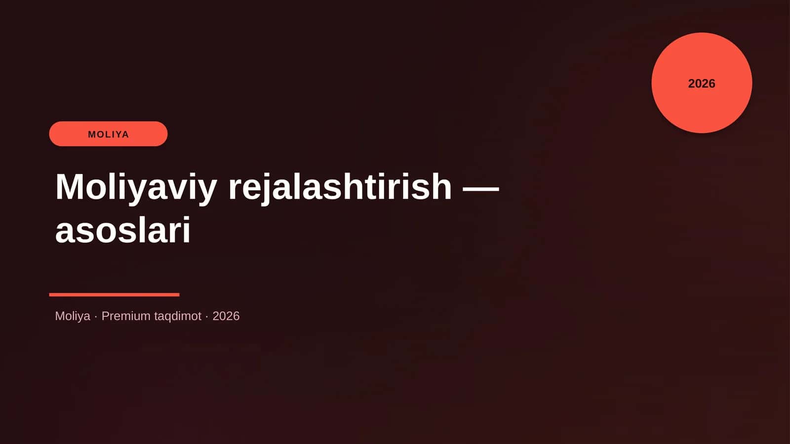Moliyaviy rejalashtirish — asoslari
