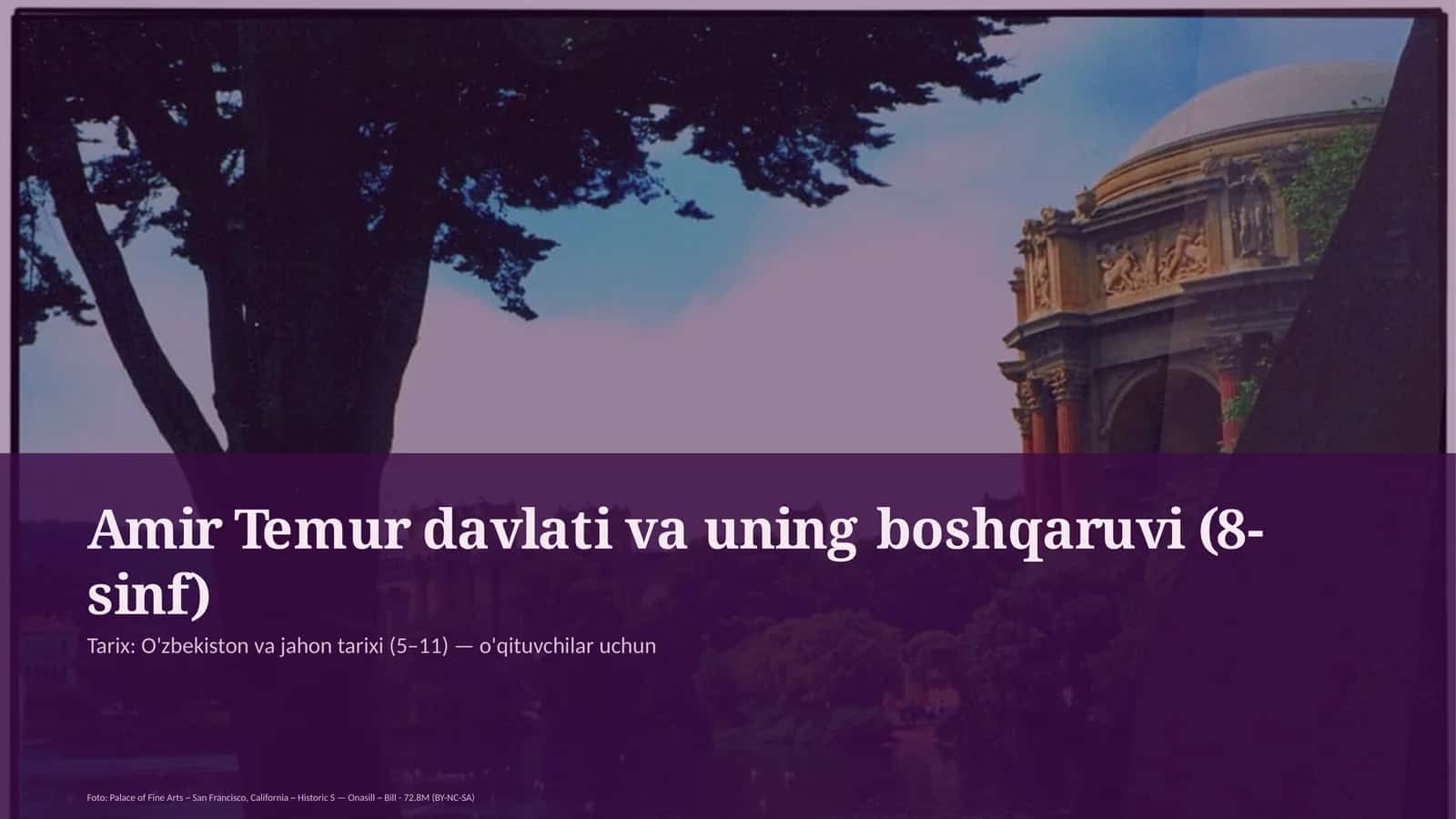 Amir Temur davlati va uning boshqaruvi (8-sinf)