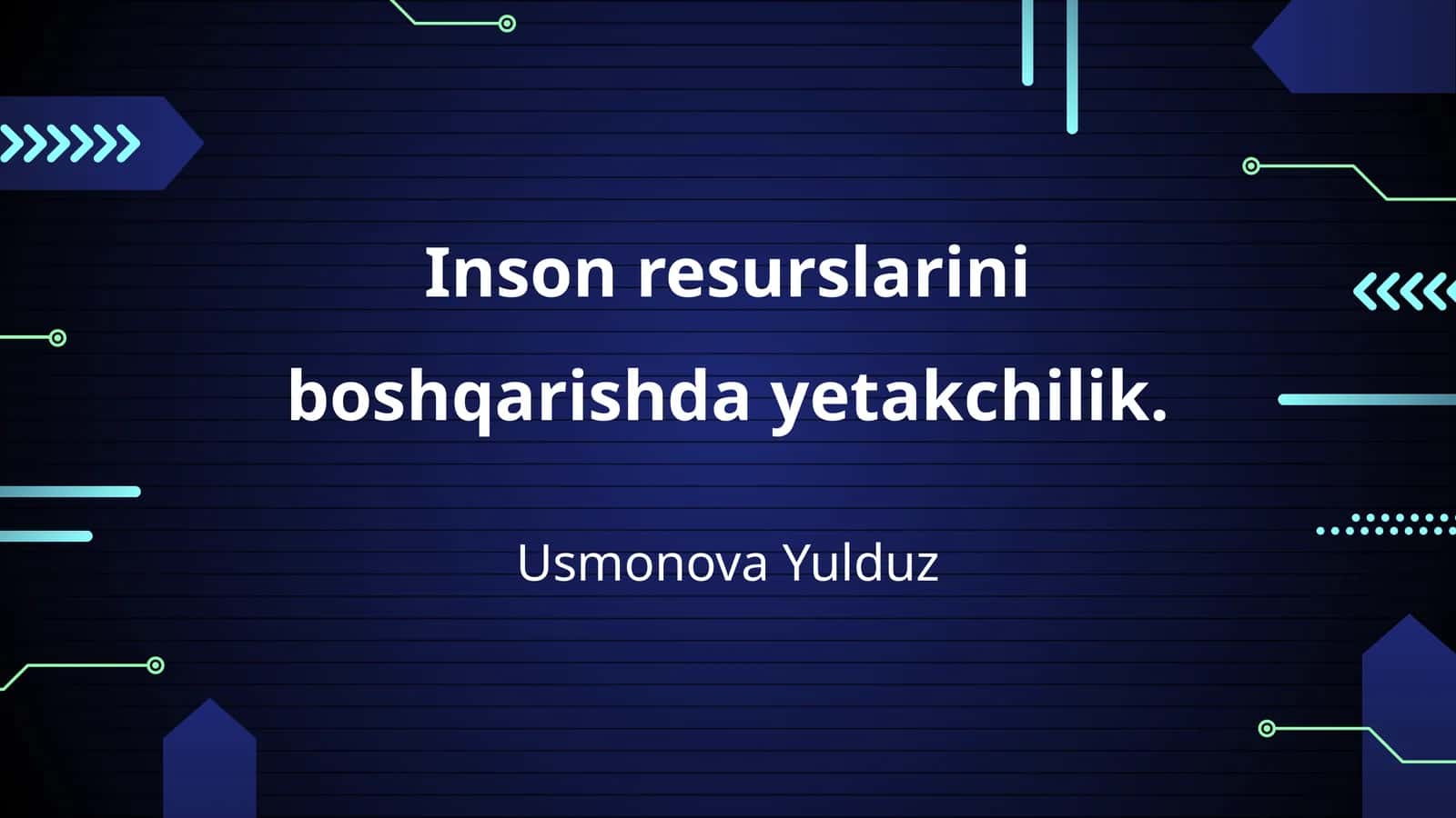 Yetakchilik va inson resurslari