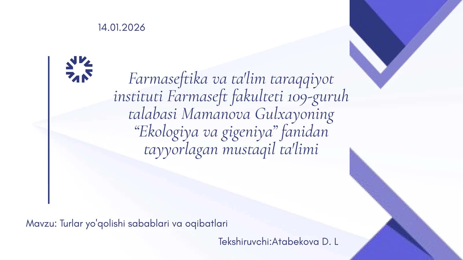 Turlar yo'qolishi sabablari va oqibatlari