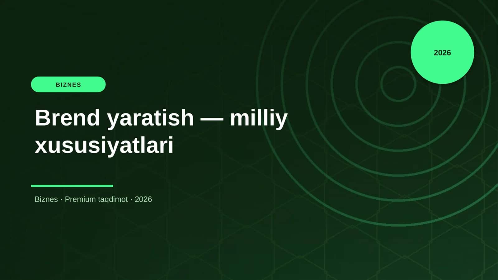 Brend yaratish — milliy xususiyatlari