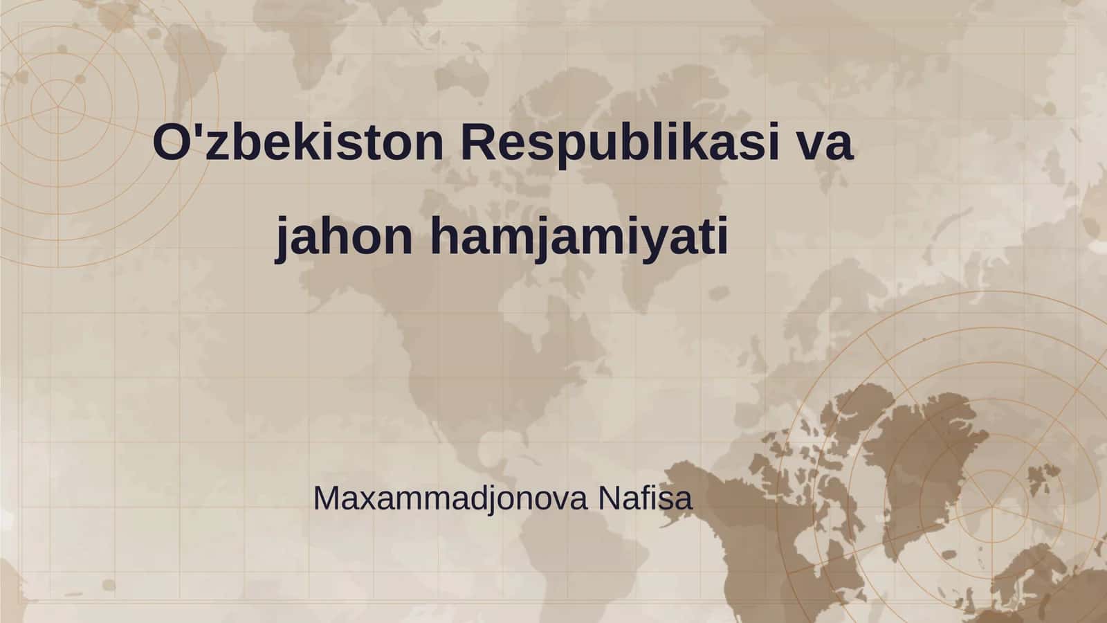 O'zbekiston Respublikasi va jahon hamjamiyati