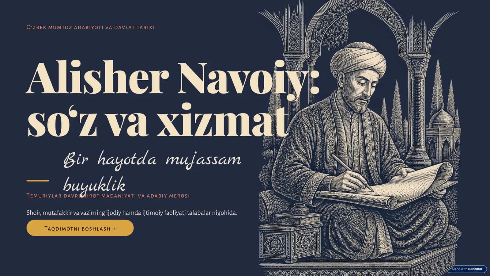 O‘zbek mumtoz adabiyoti va davlat tarixi