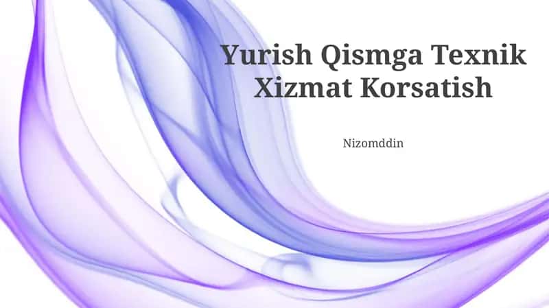Yurish Qismga Texnik Xizmat Korsatish