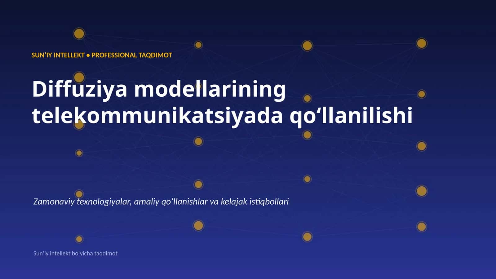 Diffuziya modellarining telekommunikatsiyada qoʻllanilishi