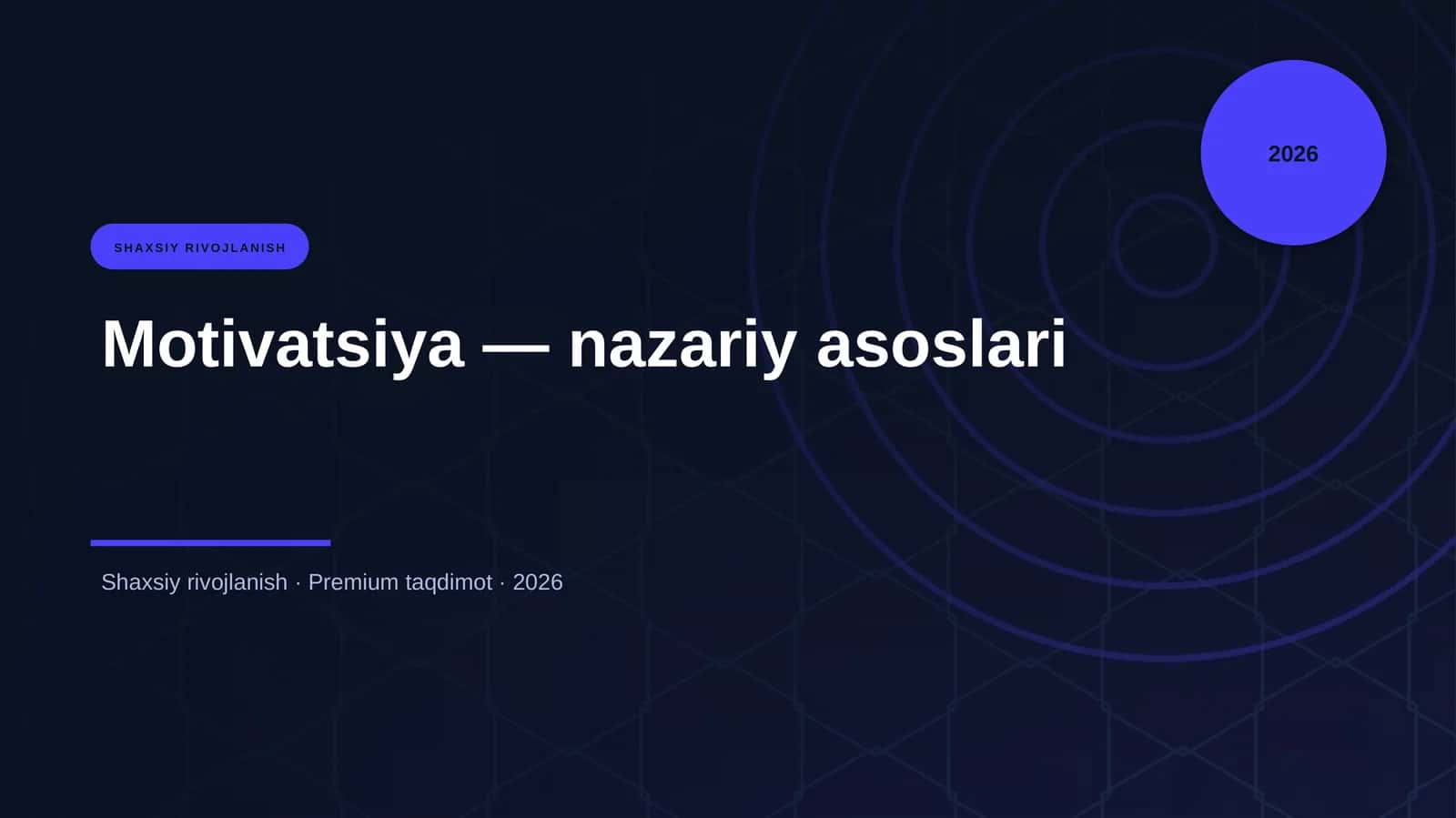 Motivatsiya — nazariy asoslari