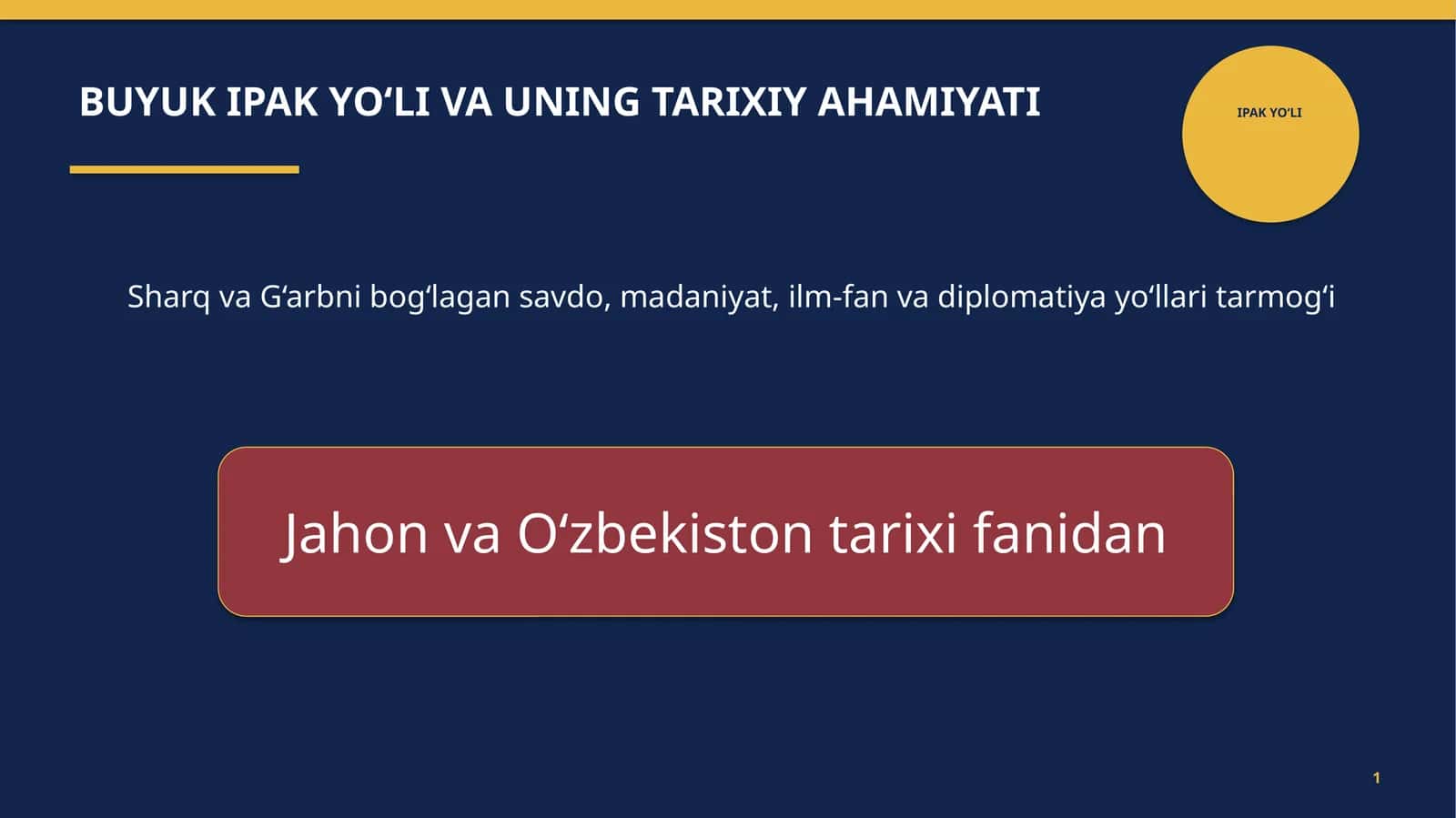 IPAK YO‘LI