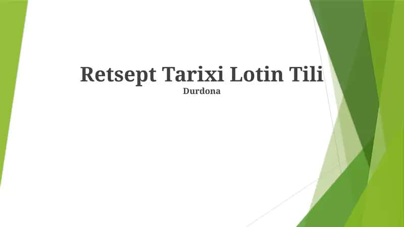 Retsept Tarixi Lotin Tili