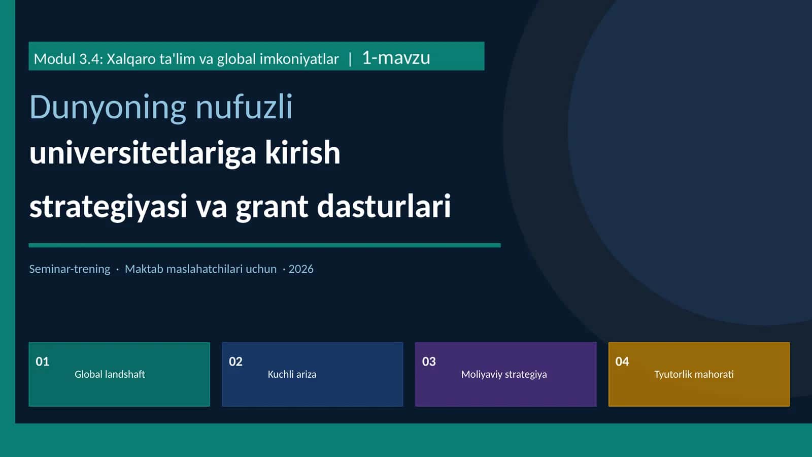 Xalqaro ta'lim va global imkoniyatlar | Dunyoning nufuzli universitetlariga kirish strategiyasi va grant dasturlari