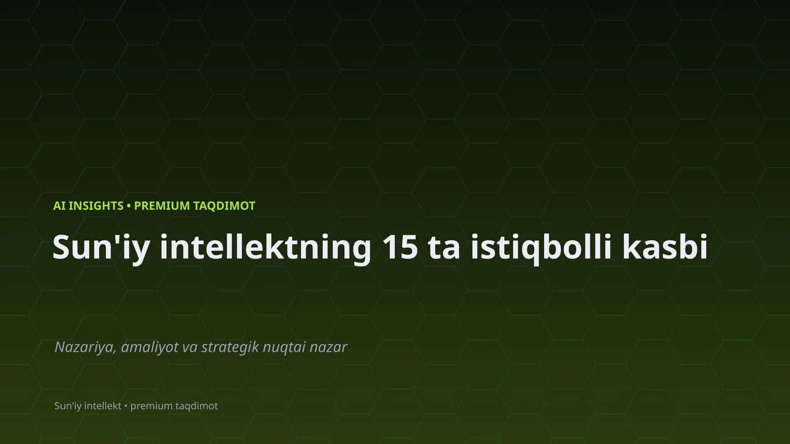 Sun'iy intellekt • premium taqdimot