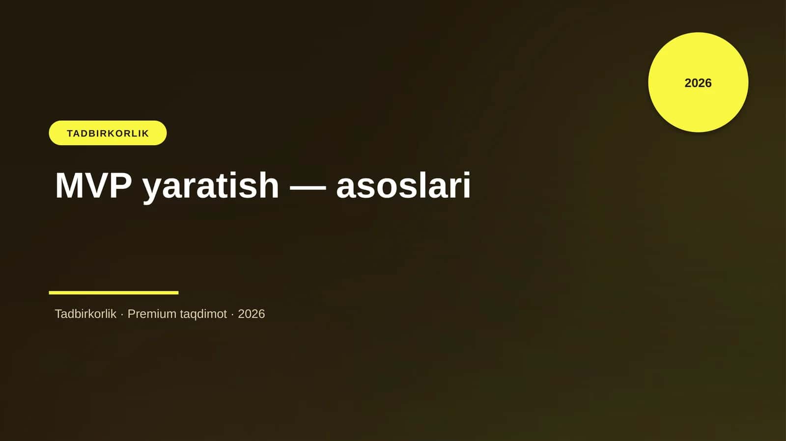 MVP yaratish — asoslari