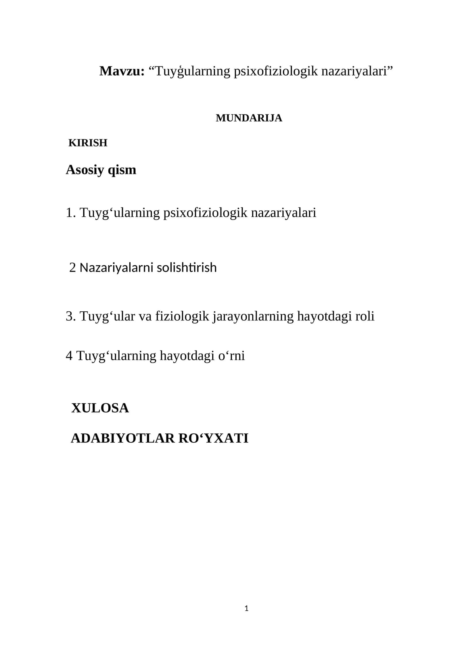 Tuyģularning psixofiziologik nazariyalari