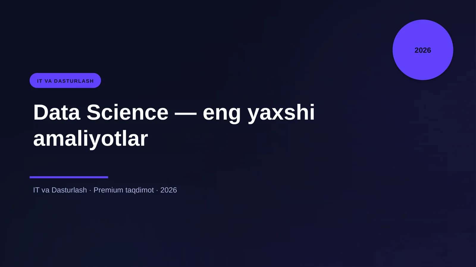 Data Science — eng yaxshi amaliyotlar