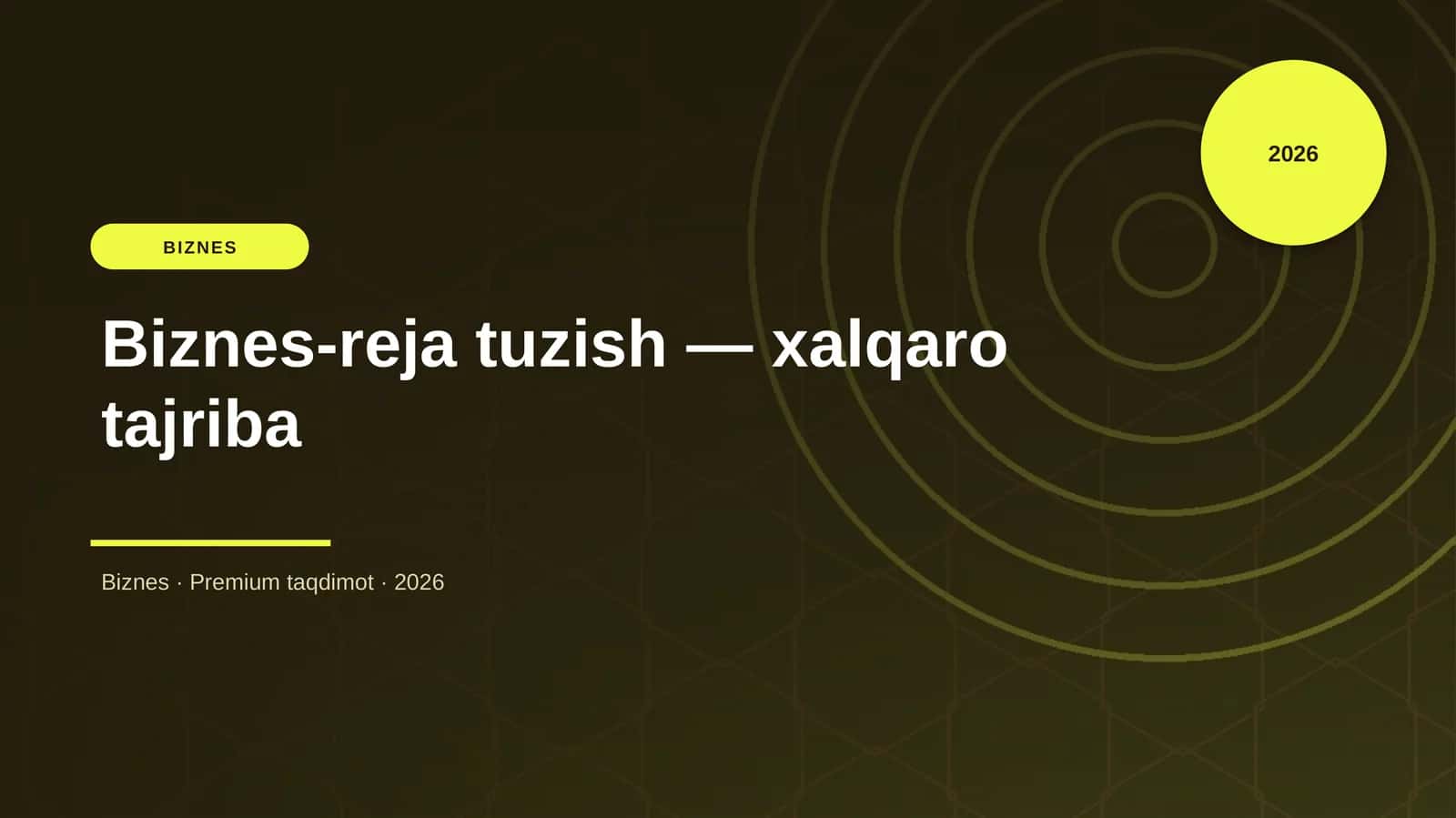 Biznes-reja tuzish — xalqaro tajriba