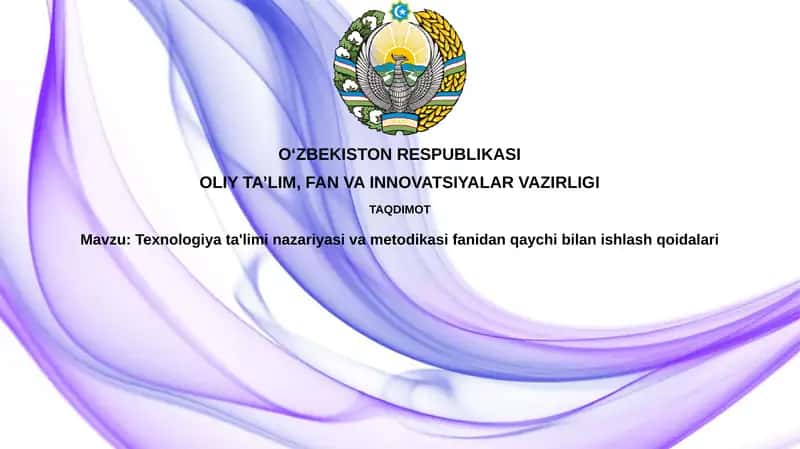 Qaychi bilan ishlash qoidalari va xavfsizlik choralari