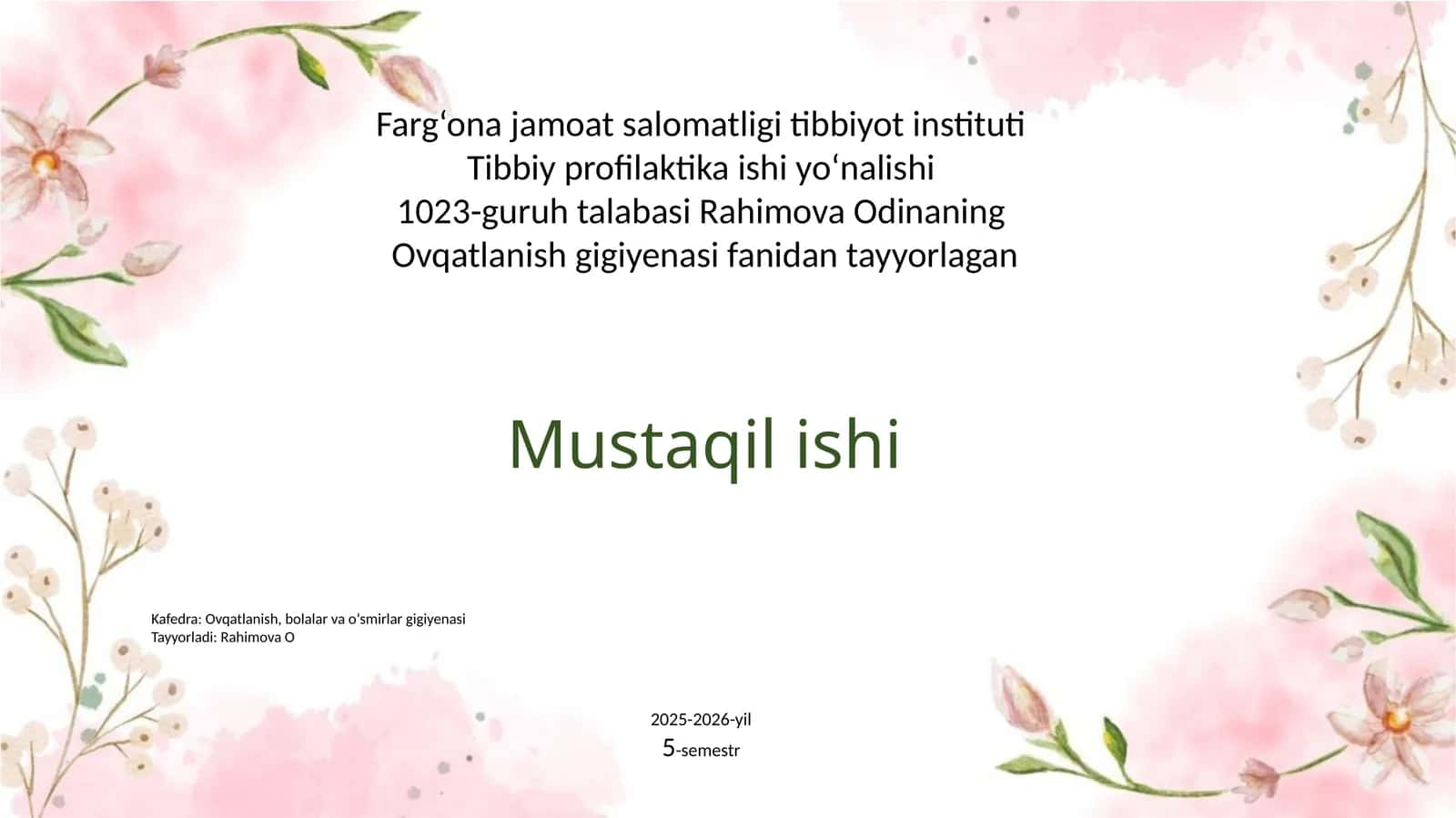 Biologik faol qo‘shimchalar va ularning ovqatlanishdagi o‘rni