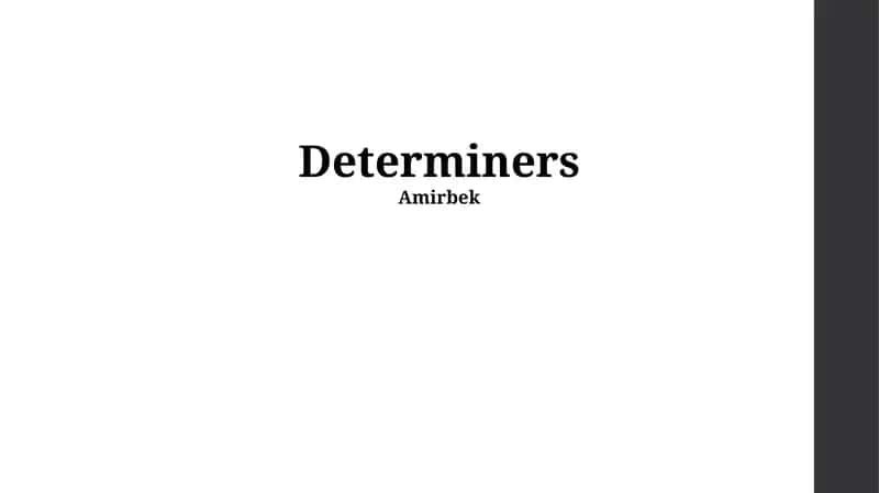 Determiners