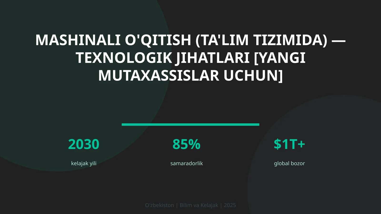 Mashinali o'qitish (ta'lim tizimida) — texnologik jihatlari [yangi mutaxassislar uchun]