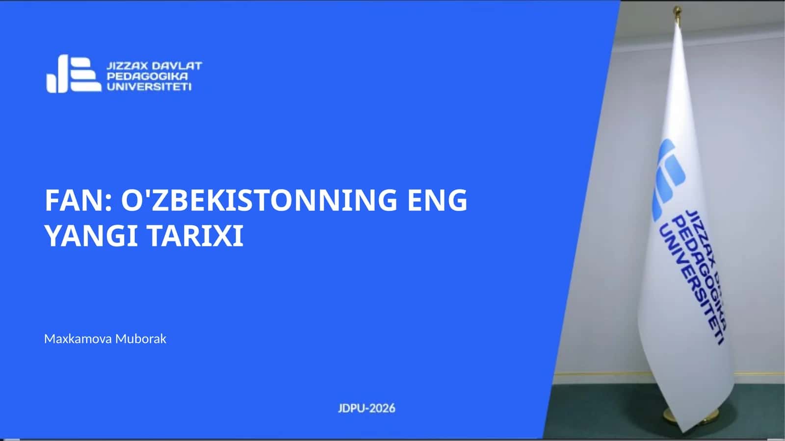O'ZBEKISTONNING ENG YANGI TARIXI