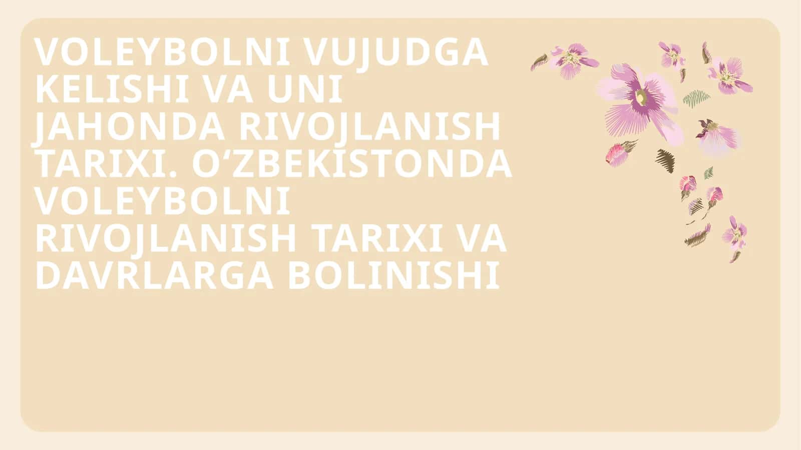 VOLEYBOLNI VUJUDGA KELISHI