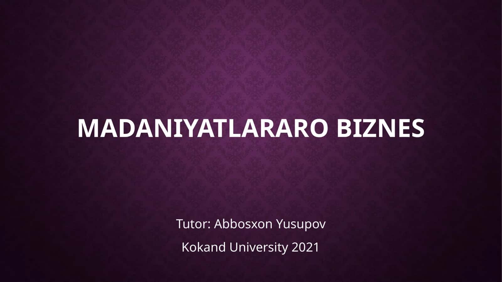 Madaniyatlararo biznes