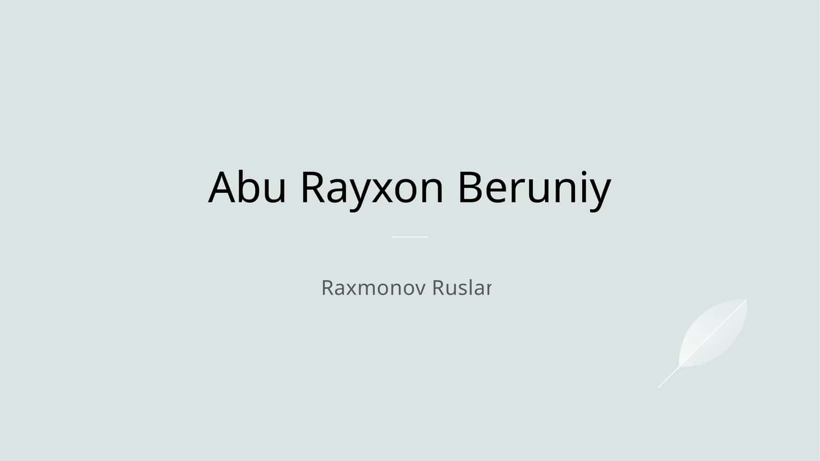Abu Rayxon Beruniy