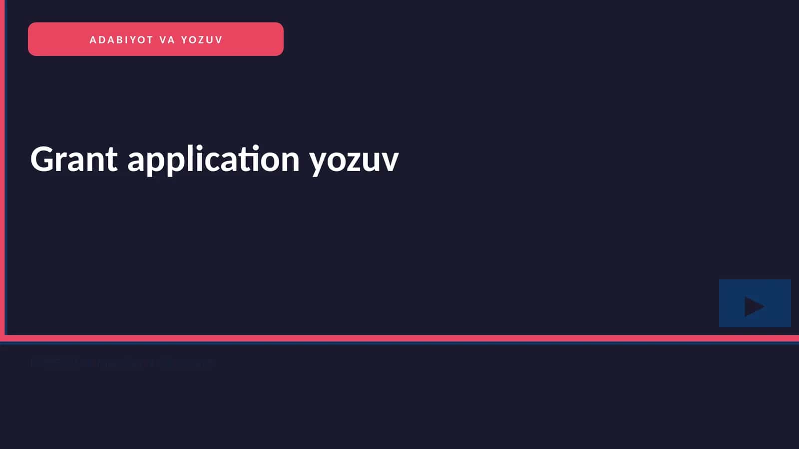 Grant application yozuv